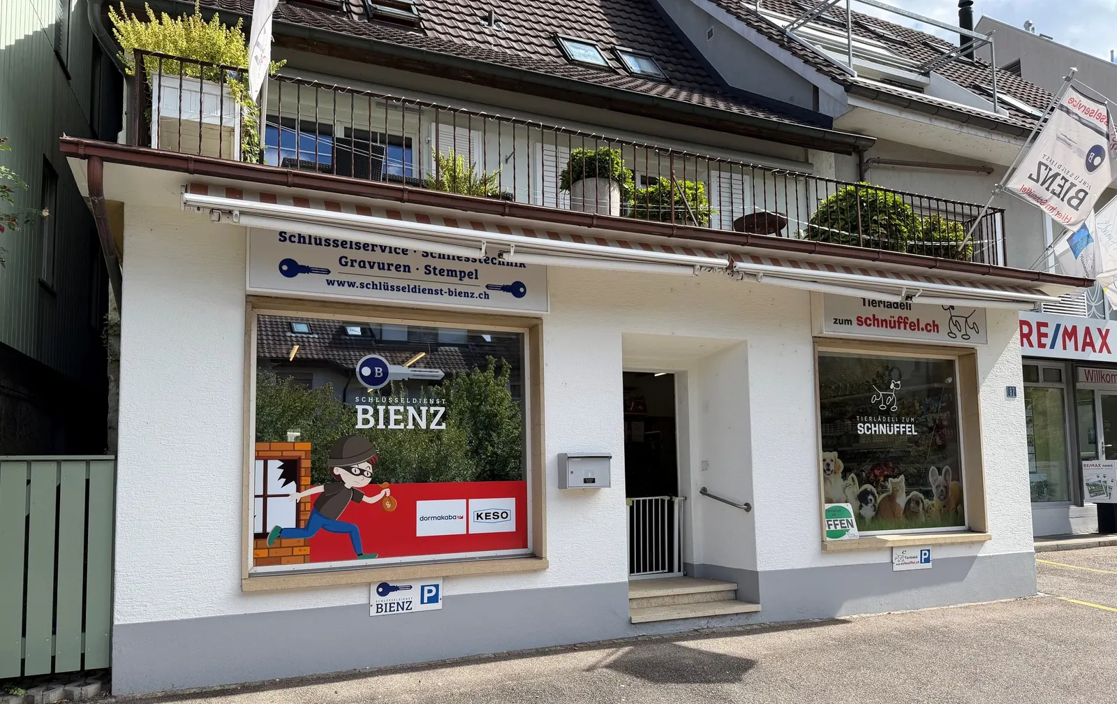 Geschäftshaus an der Hauptstrasse 87 in Möhlin mit dem Ladengeschäft von Bienz